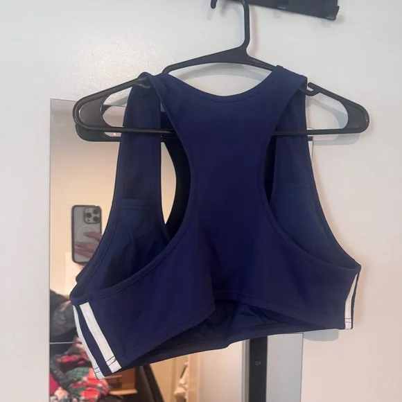 Fashion Brand Company Navy White Stripes Sporty Spice Yoga Sports Bra NWT 2x - Picture 4 of 4